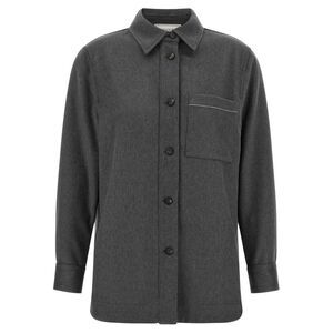 Peserico Gray Virgin Wool Women's Blouse